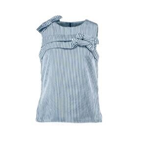 Banana Republic Womens Satin Bow Blouse Medium Navy Blue/Silver Size S